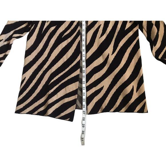 Ann Taylor Petite Sweater Size PL Animal Print Long Sleeve Open Front Cardigan - Picture 9 of 10